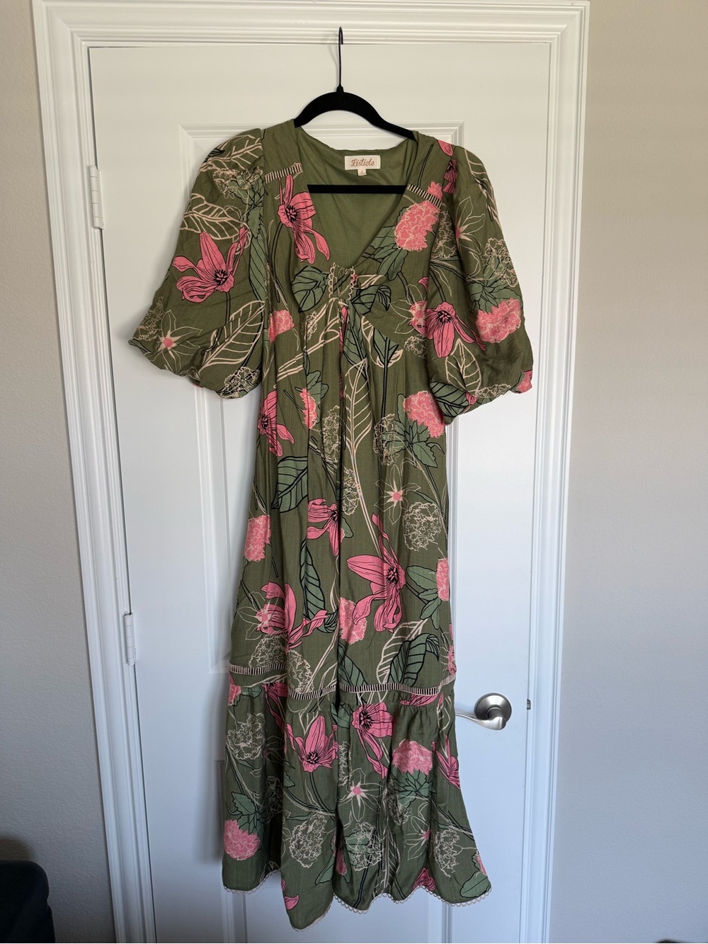 Baltic Born Lonna Dress - Olive & Fuschia Floral - Picture 2 of 4